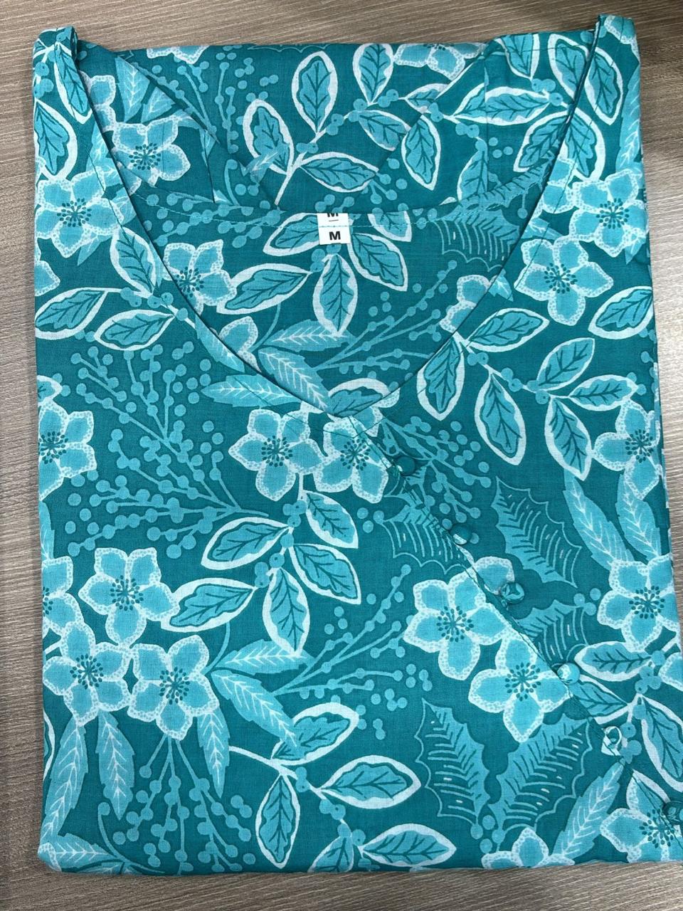 Floral Printed Cotton Kurti - Image 2