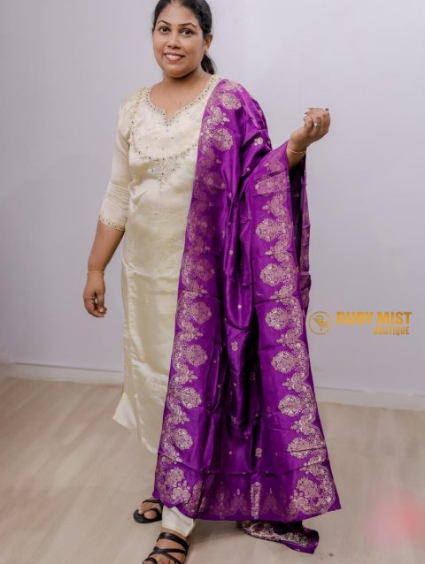 Semi silk churidar set