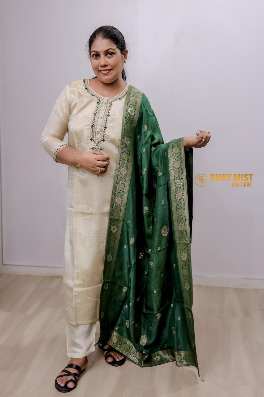 Semi silk churidar set - Image 4